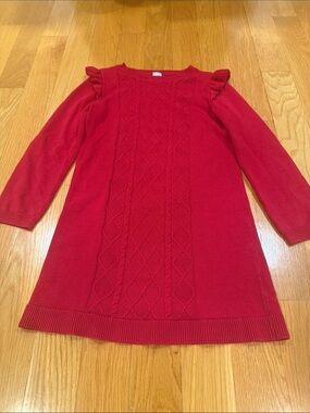 Carter’s girls red sweater dress size 7.